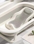 Little Mom Set cadita pliabila pentru copii Royal Grey echipata cu termometru display digital design modern margini rotunjite si suport anatomic inclus dimensiune 76 x 21 x 49 cm