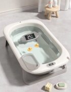 Little Mom Set Cadita pliabila pentru copii termometru cu display digital incorpodat si Hamac cu design ergonomic inclus dimensiune 84 x 50 x 24 cm Grey