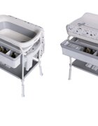 Little Mom Set de baie 2 in 1 pentru copii Grey cu masuta de infasat salteluta cu masuratoare integrata cadita cu termometru digital incorporat dimensiune 54 x 83 x 93 cm