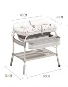 Little Mom Set de baie 2 in 1 pentru copii Grey cu masuta de infasat salteluta cu masuratoare integrata cadita cu termometru digital incorporat dimensiune 54 x 83 x 93 cm