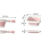 Little Mom Set de baita 5 in 1 Premium pentru bebelusi Comfort Care pink Cadita pliabila cu termometru integrat Hamac moale ergonomic si accesorii de imbaiere incluse