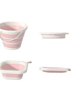 Little Mom Set de baita 5 in 1 Premium pentru bebelusi Comfort Care pink Cadita pliabila cu termometru integrat Hamac moale ergonomic si accesorii de imbaiere incluse