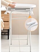 Little Mom Set de baita pentru bebelusi Grey include Cadita pliabila cu termometru digital integrat dimensiune 76 x 21 x 49 cm si Stativ metalic pliabil inclus