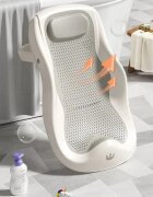 Little Mom Suport anatomic bebelusi Royal Grey pliabil pentru cadita copii prevazut cu tetiera confortabila suprafata texturata si gaurele mici de scurgere apa dimensiune 54.3 x 30.3 x 17.6 cm