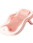 Little Mom Suport anatomic bebelusi Royal Pink pliabil pentru cadita copii prevazut cu tetiera confortabila suprafata texturata si gaurele mici de scurgere apa dimensiune 54.3 x 30.3 x 17.6 cm