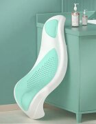 Little Mom Suport de baie pentru bebelusi Blue design ergonomic pliabil prevazut cu tetiera si suprafata texturata cu gauri de scurgere a apei dimensiune 54 x 27.5 x 22 cm