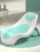 Little Mom Suport de baie pentru bebelusi Green design ergonomic pliabil prevazut cu tetiera si suprafata texturata cu gauri de scurgere a apei dimensiune 54 x 27.5 x 22 cm
