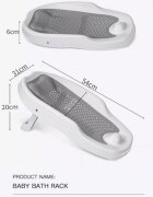 Little Mom Suport de baie pentru bebelusi Grey ComfortBath Baby design ergonomic pliabil usor de transportat prevazut cu tetiera suprafata texturata cu orificii de drenaj material non-toxic