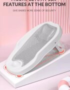 Little Mom Suport de baie pentru bebelusi Grey ComfortBath Baby design ergonomic pliabil usor de transportat prevazut cu tetiera suprafata texturata cu orificii de drenaj material non-toxic