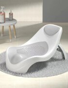 Little Mom Suport de baie pentru bebelusi Grey design ergonomic pliabil prevazut cu tetiera si suprafata texturata cu gauri de scurgere a apei dimensiune 54 x 27.5 x 22 cm