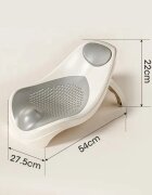 Little Mom Suport de baie pentru bebelusi Grey design ergonomic pliabil prevazut cu tetiera si suprafata texturata cu gauri de scurgere a apei dimensiune 54 x 27.5 x 22 cm