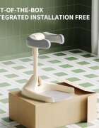 Little Mom Suport ergonomic pentru baita independenta a bebelusilor Bath Grey design cu inaltime ajustabila intre 44-54 cm stabil si sigur compact si portabil cu elementele de sustinere pentru brate