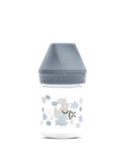 LORELLI Biberon cu gat larg My Friend tetina moale din silicon 0 luni+ 125 ml Cameo Blue