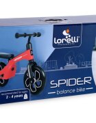 LORELLI Bicicleta copii fara pedale Spider Red 10 inch cadru usor din aluminiu ghidon reglabil scaun ajustabil pe inaltime de la 29 cm la 34 cm fata de sol