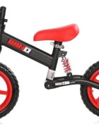 LORELLI Bicicleta copii fara pedale Wind Black Red roti din spuma EVA amortizor reglabil care ajuta la absorbtia socurilor scaun reglabil de la 47 cm pana la 50 cm 12 inch varsta 2-5 ani maxim 25 de kg
