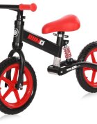LORELLI Bicicleta copii fara pedale Wind Black Red roti din spuma EVA amortizor reglabil care ajuta la absorbtia socurilor scaun reglabil de la 47 cm pana la 50 cm 12 inch varsta 2-5 ani maxim 25 de kg