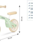 LORELLI Bicicleta de tranzitie pentru copii Spider Mint fara pedale ghidon reglabil sezut ajustabil limitator de directie cadru din aluminiu roti 10 inch greutate admisa 20 kg