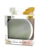 LORELLI Bol de hranire cu capac din silicon natural si ventuza 6 luni+ Fresh Green