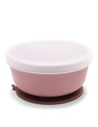 LORELLI Bol de hranire cu capac din silicon natural si ventuza 6 luni+ Pink