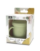 LORELLI Canuta cu manere si pai din silicon natural 9 luni+ Fresh Green 200 ml