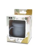 LORELLI Canuta cu manere si pai din silicon natural 9 luni+ Grey 200 ml