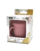 LORELLI Canuta cu manere si pai din silicon natural 9 luni+ Pink 200 ml