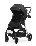 LORELLI Carucior 2 in 1 pentru copii Aspen Black transformabil reversibil cadru din aluminiu suspensii adaptori pentru cos auto geanta greutate suportata 22 kg
