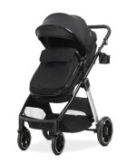LORELLI Carucior 2 in 1 pentru copii Aspen Black transformabil reversibil cadru din aluminiu suspensii adaptori pentru cos auto geanta greutate suportata 22 kg