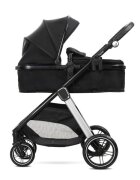 LORELLI Carucior 2 in 1 pentru copii Aspen Black transformabil reversibil cadru din aluminiu suspensii adaptori pentru cos auto geanta greutate suportata 22 kg