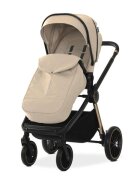 LORELLI Carucior 2 in 1 pentru copii Bianca Beige Warm cadru din aluminiu suspensii cos landou individual cu maner de transport geanta greutate suportata 22 kg