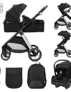 LORELLI Carucior 3 in 1 pentru copii Aspen Negru reversibil suspensii cadru din aluminiu geanta greutate suportata 22 kg