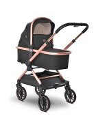 LORELLI Carucior 3 in 1 pentru copii Reya Negru Jasper cu maner reversibil cadru din aluminiu suspensii maner pentru transport greutate admisa 22 kg