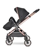 LORELLI Carucior 3 in 1 pentru copii Reya Negru Jasper cu maner reversibil cadru din aluminiu suspensii maner pentru transport greutate admisa 22 kg