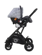 LORELLI Carucior 3 in 1 Sena cos auto inclus cadru din aluminiu Grey Squared