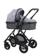 LORELLI Carucior 3 in 1 Sena cos auto inclus cadru din aluminiu Grey Squared