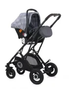 LORELLI Carucior 3 in 1 Sena cos auto inclus cadru din aluminiu Grey Squared