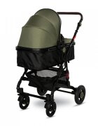LORELLI Carucior pentru copii Alba Premium Loden Green 0-3 ani landou transformabil adaptori scoica cadru din aluminiu maner ajustabil sezut reversibil suspensii suport pentru sticla bara detasabila maxim 15 kg