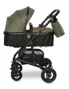 LORELLI Carucior pentru copii Alba Premium Loden Green 0-3 ani landou transformabil adaptori scoica cadru din aluminiu maner ajustabil sezut reversibil suspensii suport pentru sticla bara detasabila maxim 15 kg