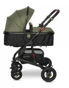 LORELLI Carucior pentru copii Alba Premium Loden Green 0-3 ani landou transformabil adaptori scoica cadru din aluminiu maner ajustabil sezut reversibil suspensii suport pentru sticla bara detasabila maxim 15 kg