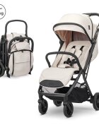 LORELLI Carucior pentru copii Calista Beige pliere automata cadru din aluminiu spatar reglabil 3 pozitii copertina extensibila 0-48 luni pana la 22 kg