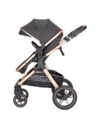 LORELLI Carucior pentru copii Viola Black 3 in 1 cos auto Spirit inclus transformabil sezut reversibil maner ajustabil cadru din aluminiu suspensii bara detasabila pana la 22 kg multiple accesorii