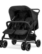 LORELLI Carucior pentru gemeni Twin Black reglabil individual geanta pentru mama si huse pentru picioare