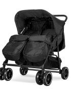 LORELLI Carucior pentru gemeni Twin Black reglabil individual geanta pentru mama si huse pentru picioare
