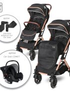 LORELLI Carucior pentru nou-nascut Storm pana la 22 kg cadru aluminiu Luxe Black