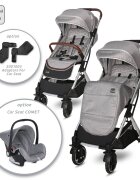 LORELLI Carucior pentru nou-nascut Storm pana la 22 kg cadru aluminiu Opaline Grey