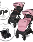 LORELLI Carucior pentru nou-nascut Storm pana la 22 kg cadru aluminiu Rose Quartz