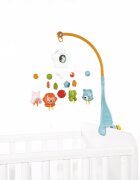LORELLI Carusel muzical pentru patut cu proiectie Happy Animals blue