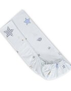LORELLI Cearceaf cu elastic pentru patut 98x65 cm din bumbac ranforce Blue