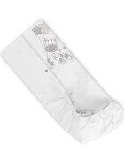 LORELLI Cearceaf cu elastic pentru patut 98x65 cm din bumbac ranforce White Giraffe