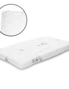 LORELLI Cearceaf cu elastic pentru patut 98x65 cm din bumbac ranforce White Giraffe
